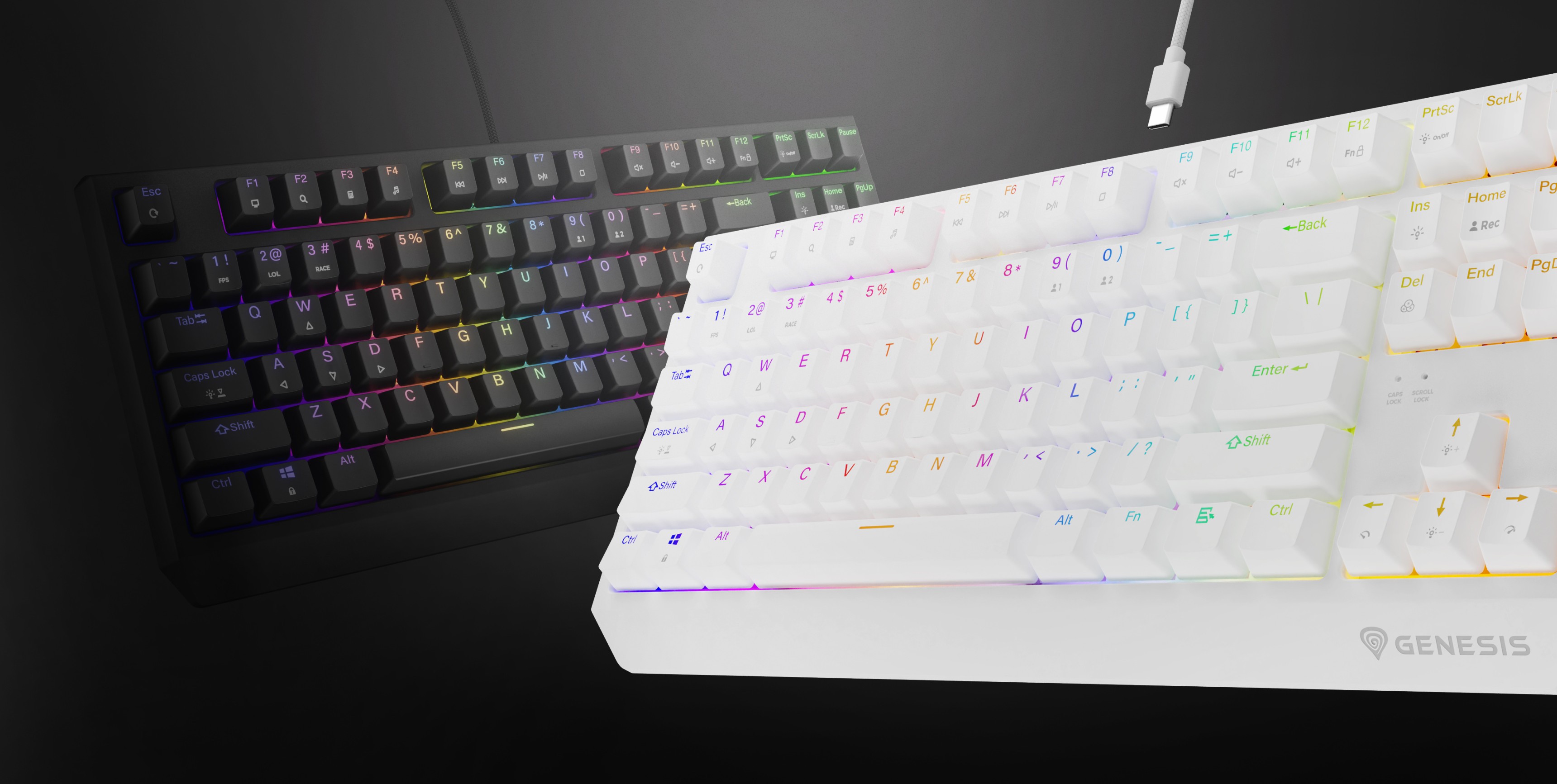 Μηχανικό πληκτρολόγιο RGB με επιλογές μαύρου και λευκού χρώματος, με διακόπτες Outemu Red με δυνατότητα εναλλαγής εν θερμώ