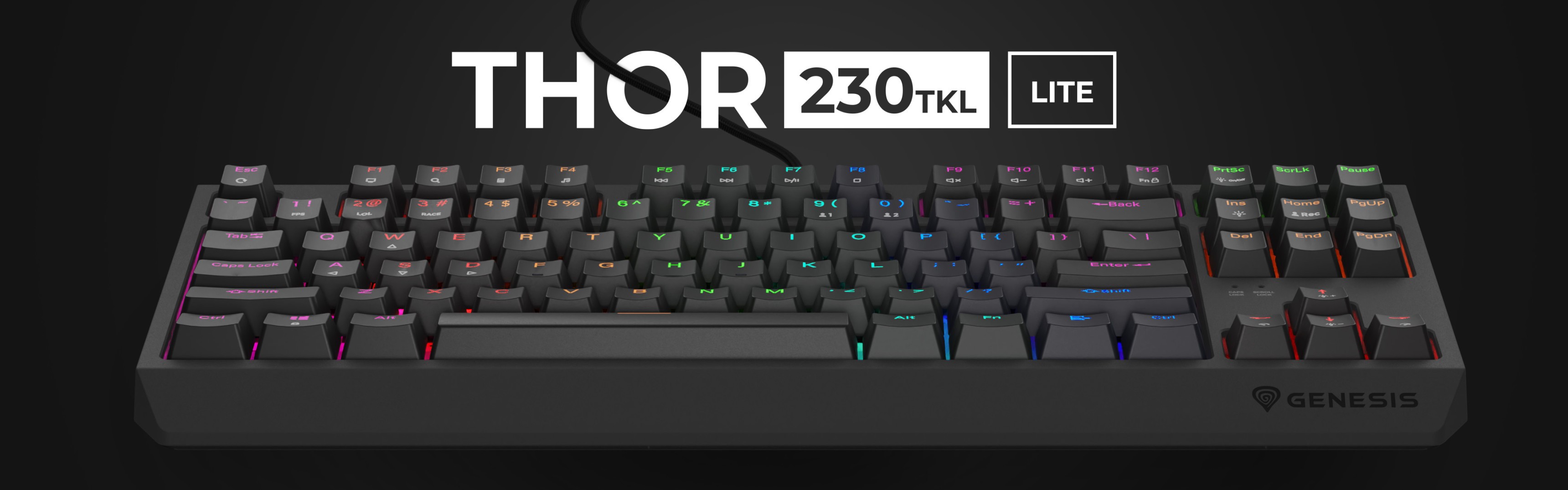 Συμπαγές πληκτρολόγιο gaming με παραμετροποιήσιμο φωτισμό RGB, μηχανικούς διακόπτες Outemu Red και σχεδιασμό με δυνατότητα εναλλαγής εν θερμώ